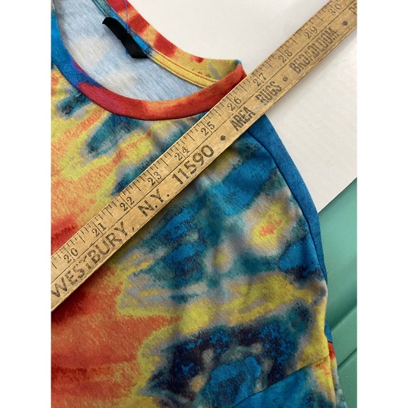 Tie dye UFO Alien Cat Kitten Hippie Shirt XL 23x27 Stretch material - Picture 3 of 9